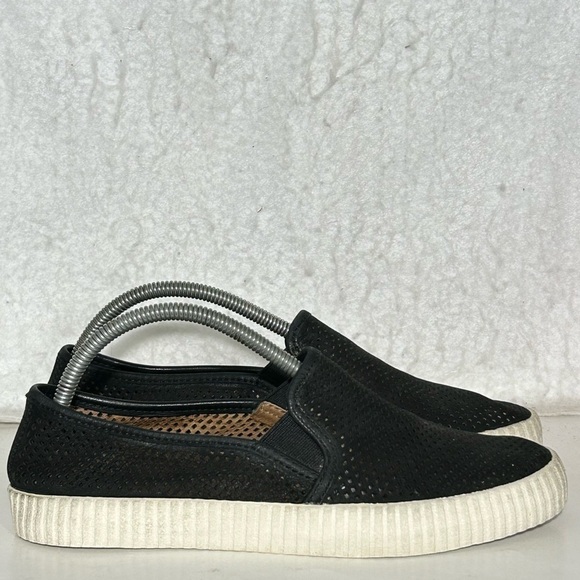 Frye Shoes - Frye Womens Camille Black Perforated Leather Slip On Sneaker Shoes Size US 7.5